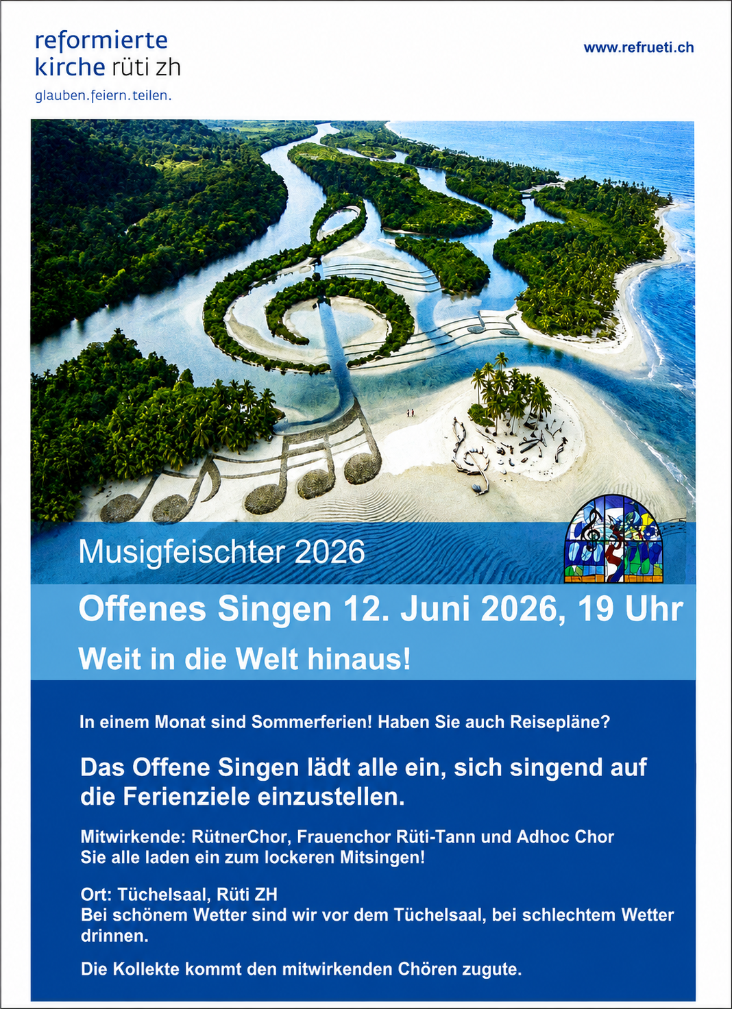 Flyer Offenes Singen 12. Juni 2026 – Weit in die Welt hinaus